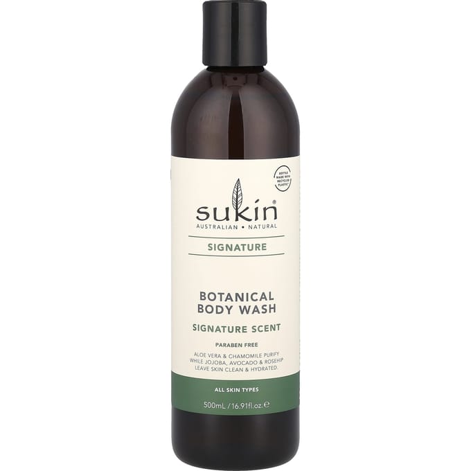 Sukin, Botanical Body Wash, Signature, 500 ml (16.9 fl oz) white