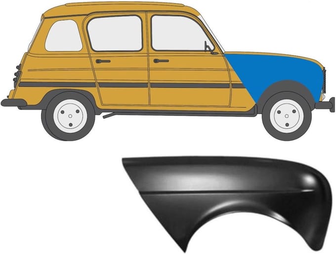 Voorste spatbord voor Renault 4 1962-1993 / Rechts