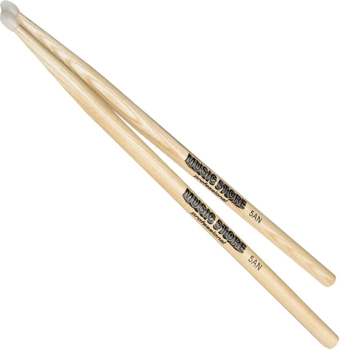 MUSIC STORE 5AN Hickory Sticks, Nylon Tip - Drumsticks