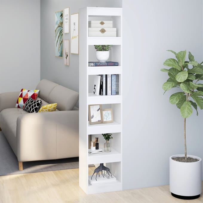 vidaXL - Boekenkast/kamerscherm - 40x30x198 - cm - wit