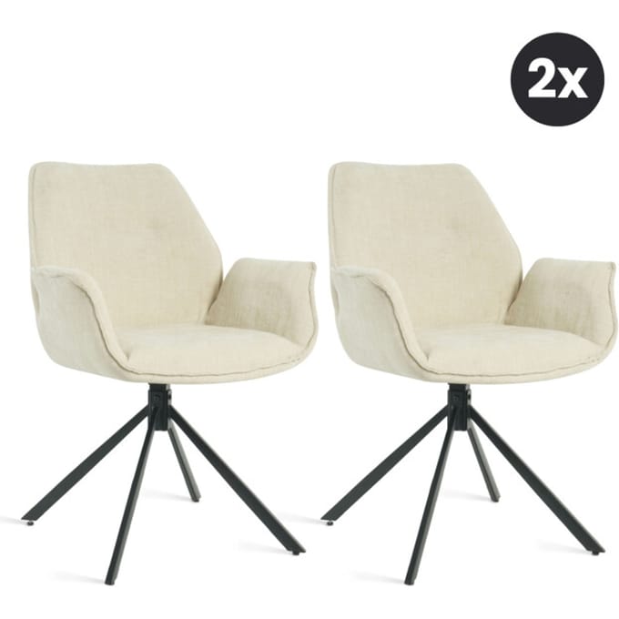 Multifurn 2x eetkamerstoel lenny stof