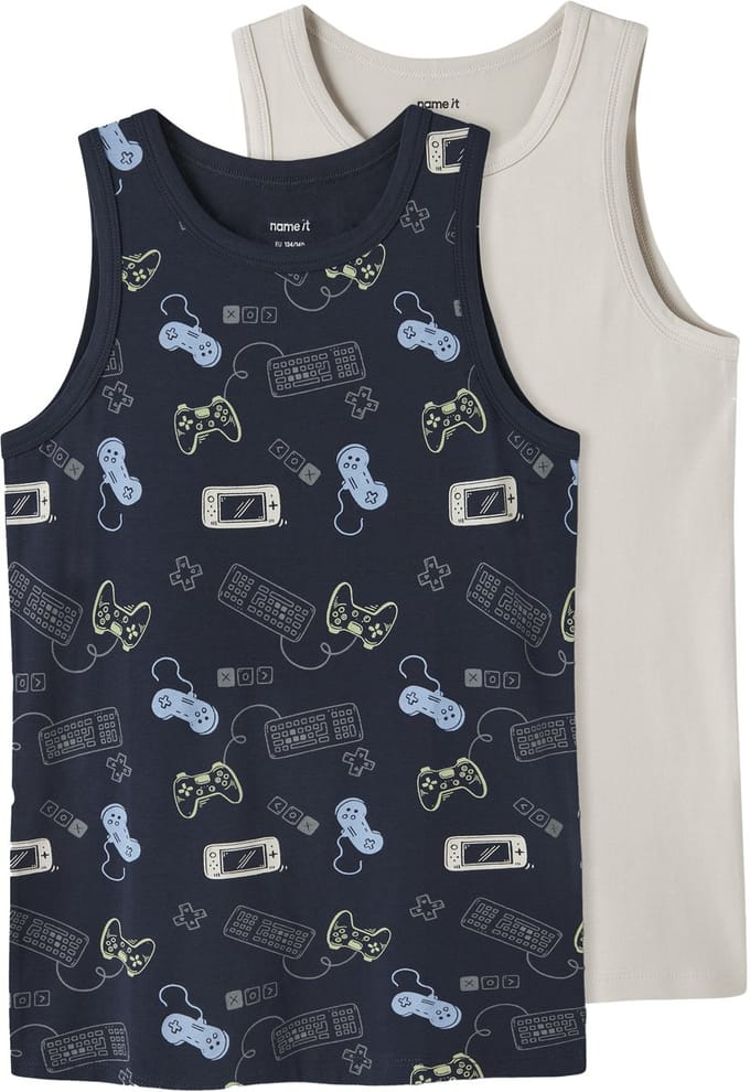 NAME IT - NKMTANK TOP 2P NAVY GAMER NOOS - Jongens - Onderhemden
