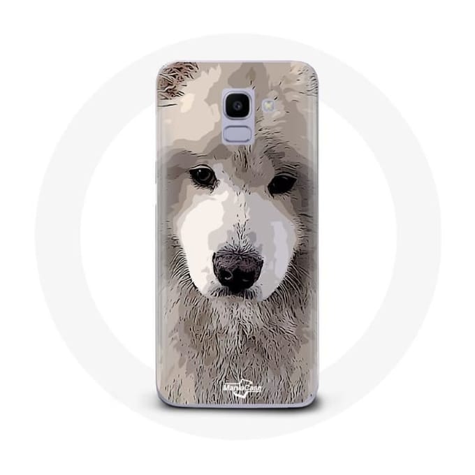 Coque pour Samsung Galaxy A8 2018 Samoyède Gris Race de chiens