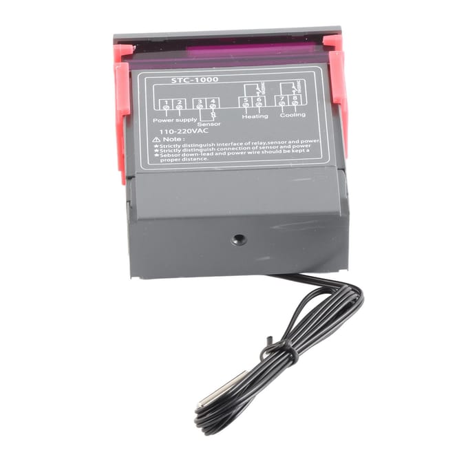Digitale Temperatuurregelaar Koelen en Verwarmen Thermostaat met NTC-sensor STC1000AC110~220V white
