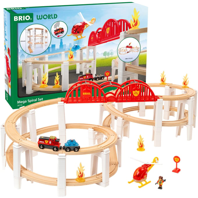 BRIO Mega Ensemble Spiralé 36114 Bois Bois Rail Cadeau (3 ans et plus) [Jouet, Jouet, Rail, Ensemble], (Anniversaire/Noël)]