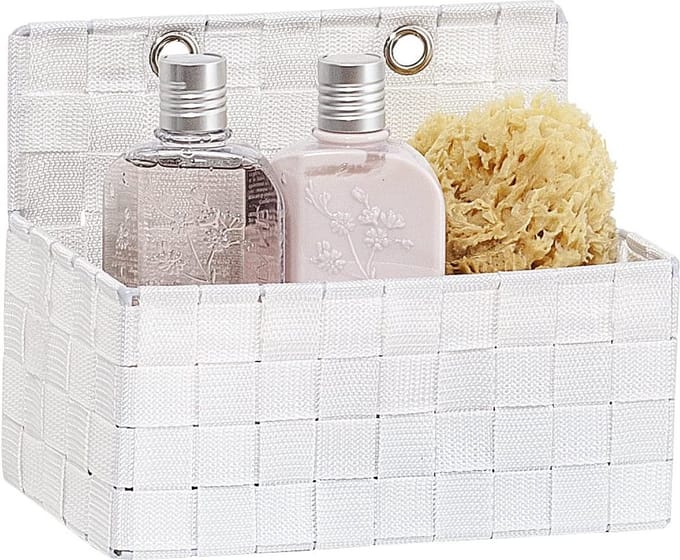 WENKO 22068100 Organizer Adria om op te hangen badkorb, Polypropyleen, wit, 15,5 x 25 x 20 cm