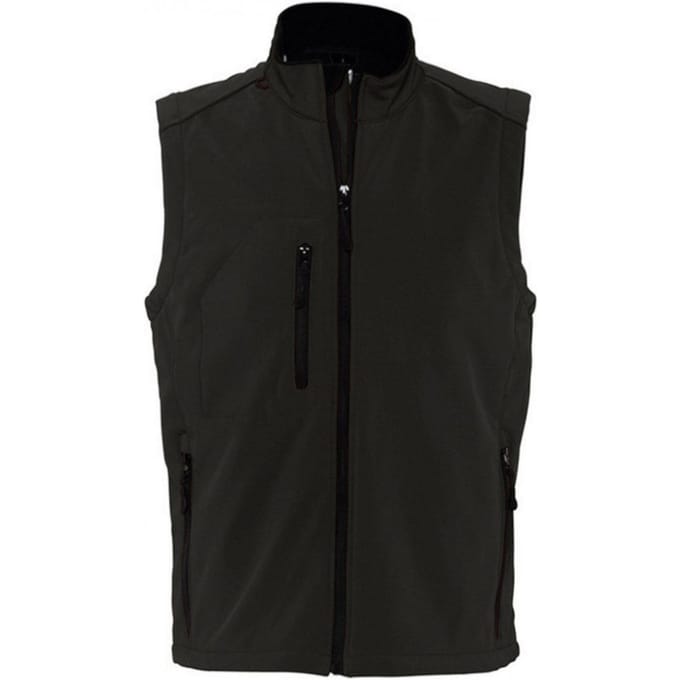 SOLS Heren Rallye Soft Shell Bodywarmer Jacket (Zwart)
