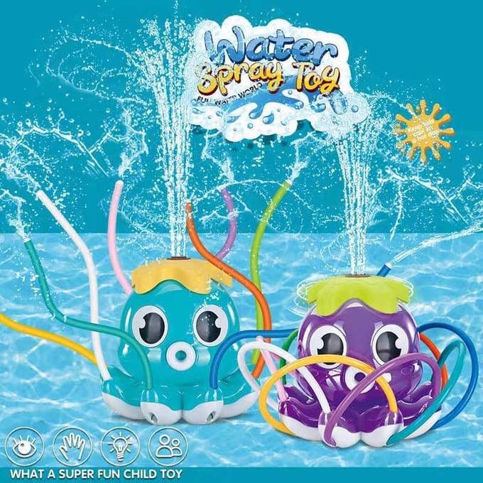 Octopus Waterfeest - Water sproeiende octopus - Sproeier - Speelgoed - Water - Pret - Blauw