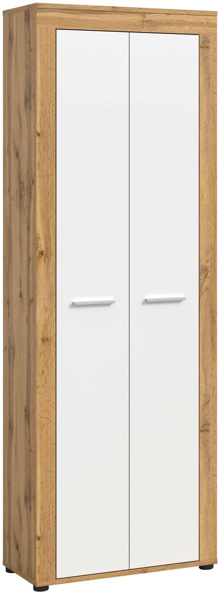 Jam kledingkast wit melamine Wotan eiken NB - 35x64x191cm