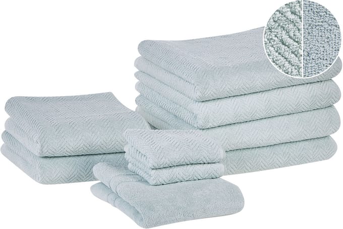 MITIARO - Handdoek set van 9 - Mintgroen - Katoen