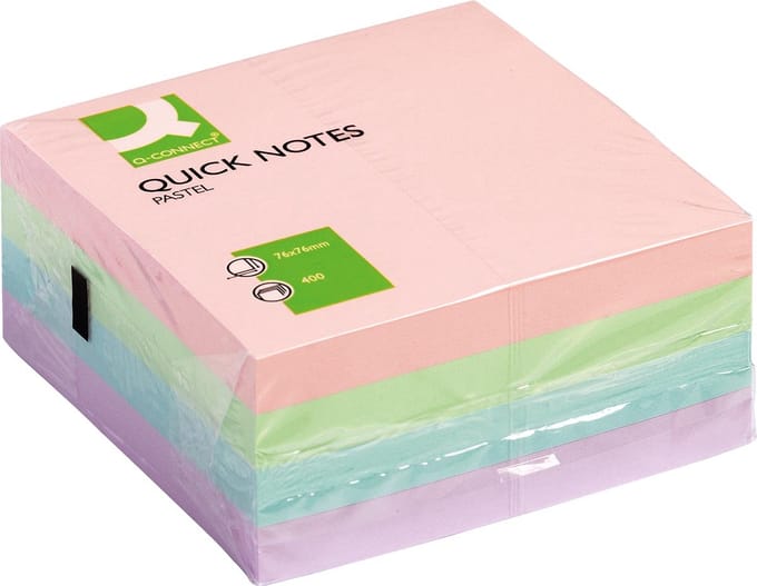 Q-CONNECT Quick Notes | ft 76 x 76 mm | 400 vel | geassorteerde kleuren
