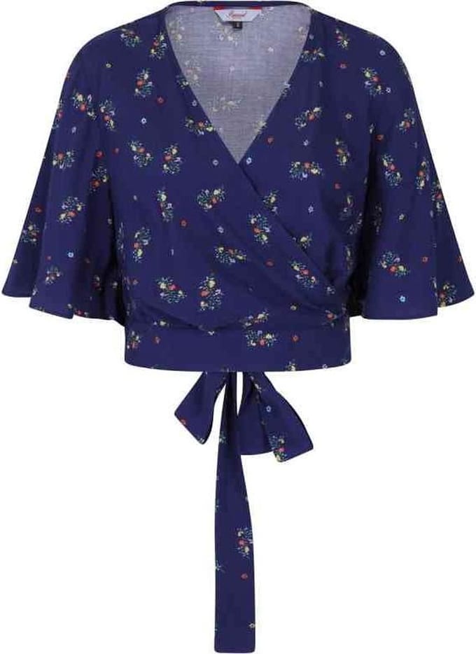 Dancing Days - SPRING SPRIG WRAP BLOUSE Blouse - XL - Blauw