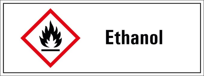 Ethanol GHS tekststicker 200 x 75 mm