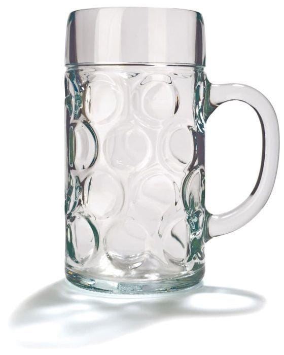 Set van 6 bierpullen ISAR 1 liter - Glazen hoogte 202 mm diameter 109 mm gewicht 1367 g