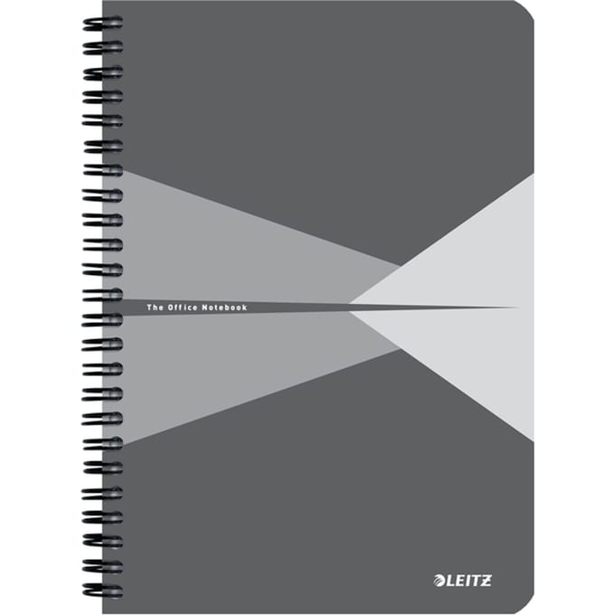 Leitz Office Notitieboek A5 Gelijnd - met PP Omslag - 80 Grams Papier - Grijs