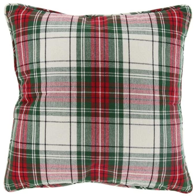 Unique Living kerst tartan kussen 45x45cm -