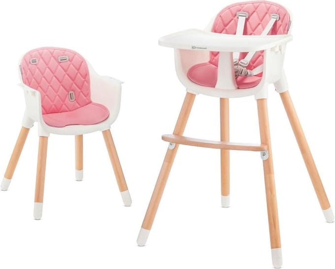 Kinderkraft SIENNA Kinderstoel - 2-in-1 - Met eetblad - Tot 20 kg - Roze