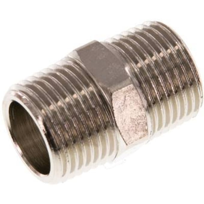 R 3/8'' Vernikkeld Messing Borstnippel 16 Bar [5 Stuks]