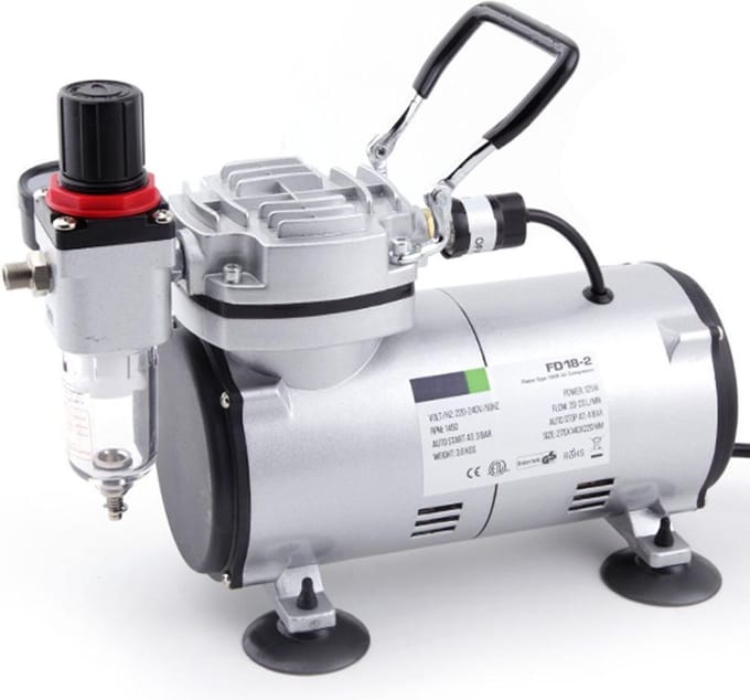 Fengda FD18-2 Airbrush mini compressor – max 4 bar – werkdruk 1-2 bar