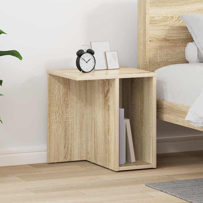 vidaXL - Bijzettafel - Sonoma - Eik - 37 - x - 32 - x - 40 - cm - Bewerkt - hout