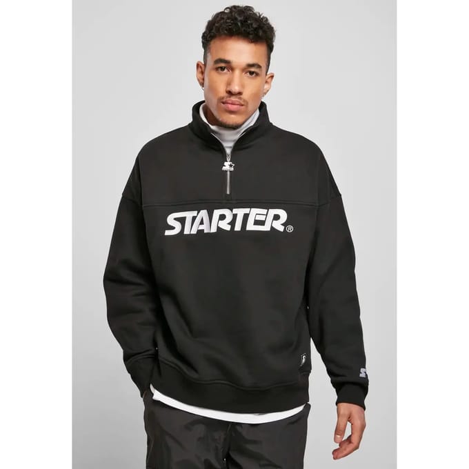 Starter Black Label - Heavy Color Block Troyer Sweater/trui - M - Zwart