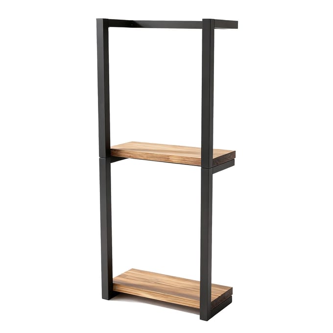 Badkamer Handdoekrek Wandmontage 2 Laags Verticale Opbergrek Moderne Ruimtebesparend black