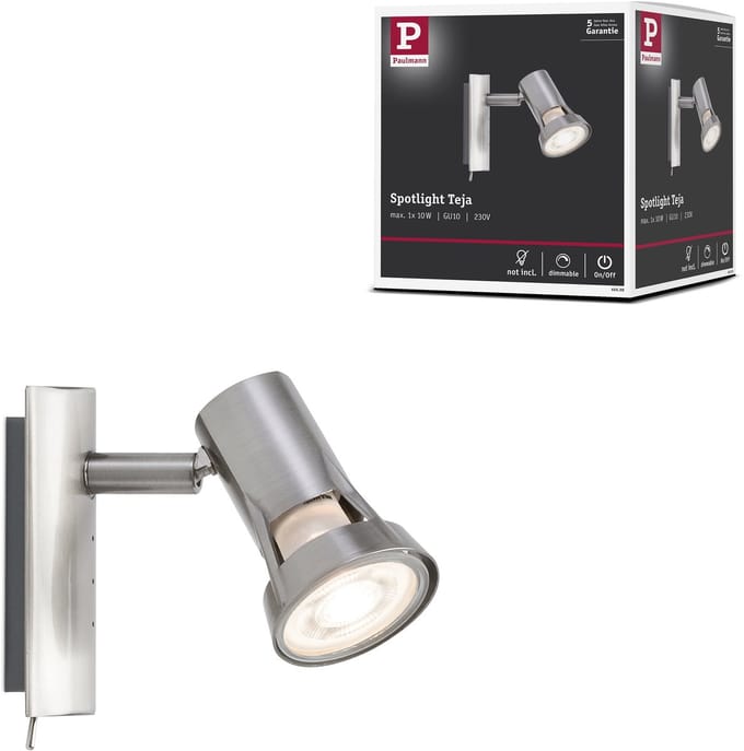 Spotlight Teja GU10 230V max. 10W dimbaar Nikkel gesatineerd