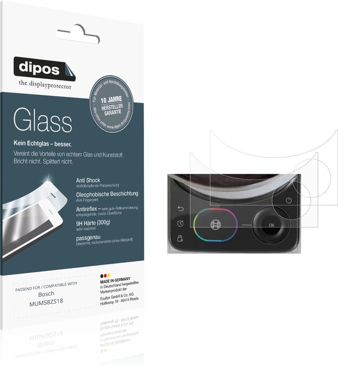 dipos – 2x Matte Pantserfolie geschikt voor Bosch MUMS8ZS18 | 9H Screenprotector