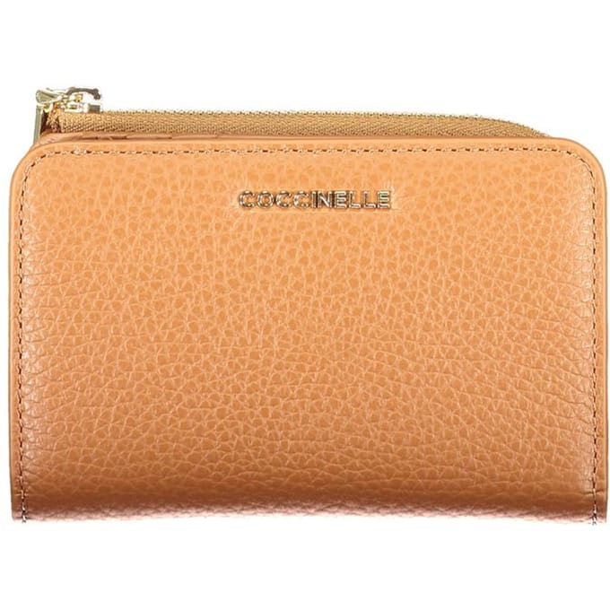 COCCINELLE Leren portemonnee Metallic Soft Wallet Cognac bruine