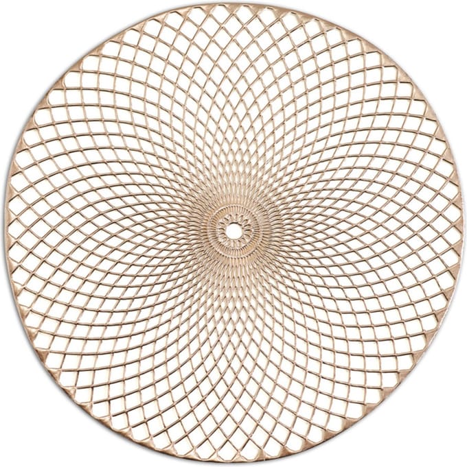 Zeller placemats - 4x - rond - mandala - goud - 38 cm - onderleggers