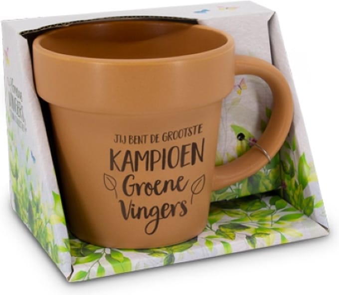 Mok - Bloempot - Groene vingers - Kampioen groene vingers