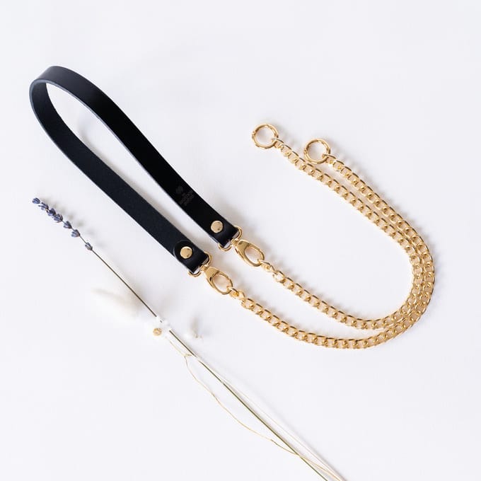 The Leather Rebel - Telefoonkoord - zwart - goud