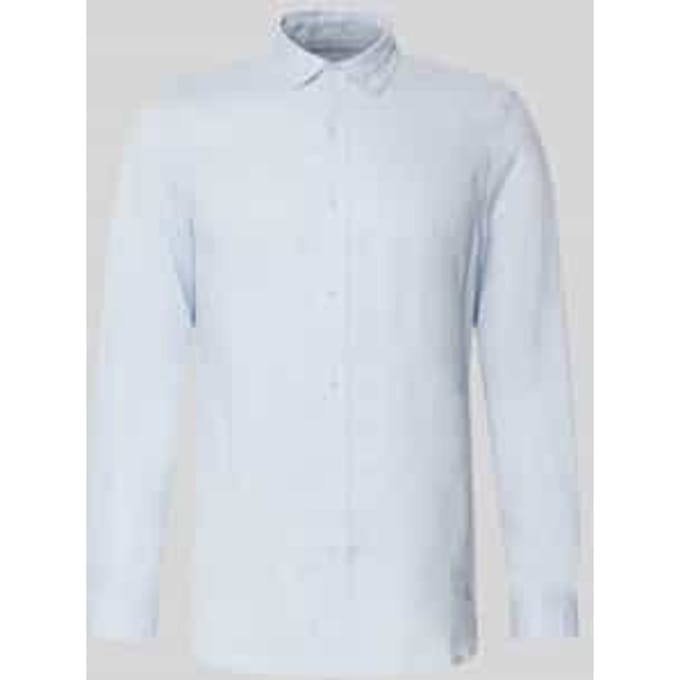 Regular fit linnen overhemd met Button-downkraag