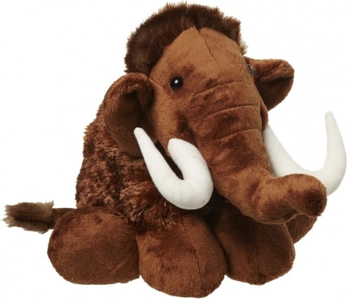 Nature Planet Mammoet knuffel - 26 cm - bruin - prehistorische dieren - pluche - knuffeldier