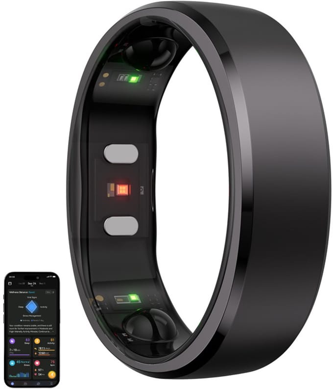 Ringconn Smart Ring Gen 2 - Maat-#13 - Kleur: Zwart