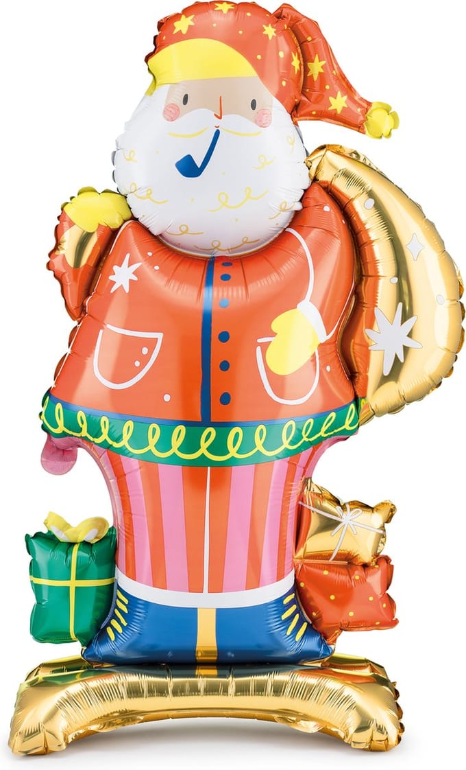 PARTYDECO - Kerstman folieballon 63 x 106 cm