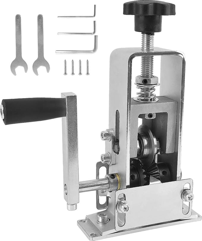 Kabelschilmachine set - Draadstripper - Recycling Koper - Handmatig Elektrisch - 21 mm Snijbreedte - Zilver