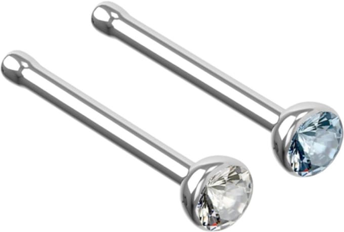 Set neusknopjes wit blauw 2 mm - Charme Bijoux