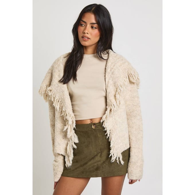 boohoo Dames Namaaksuede Skort | Olive | Maat: 10