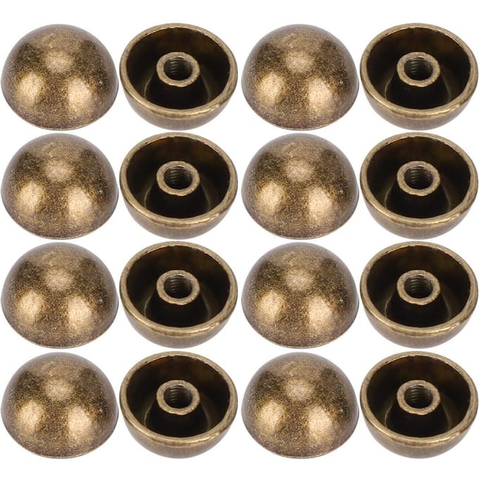 30 Sets Schroef Paddenstoel Klinknagels Bronskleurige Koepel Noppen voor Leerdecoratie 12MM white