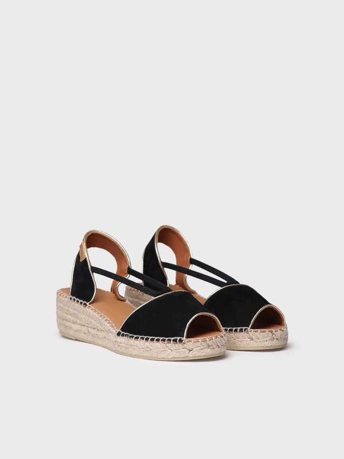 Suède espadrille met sleehak voor dames | BILDA