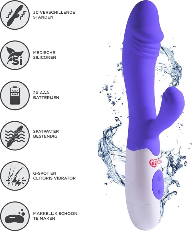 EZlove Tarzan Vibrator - Vibrator voor Dames - 20 cm - Paars