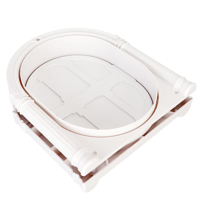 Gebogen Kattenluik ABS Eenvoudige DIY Installatie Veilig Duurzaam Flaploos Huisdier Binnendeur voor Katten Puppy white