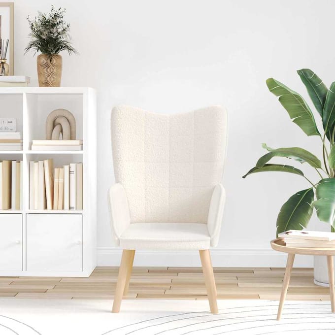 vidaXL - Fauteuil - Crème - 62 - x - 67 - x - 95,5 - cm - Sherpa - Stof