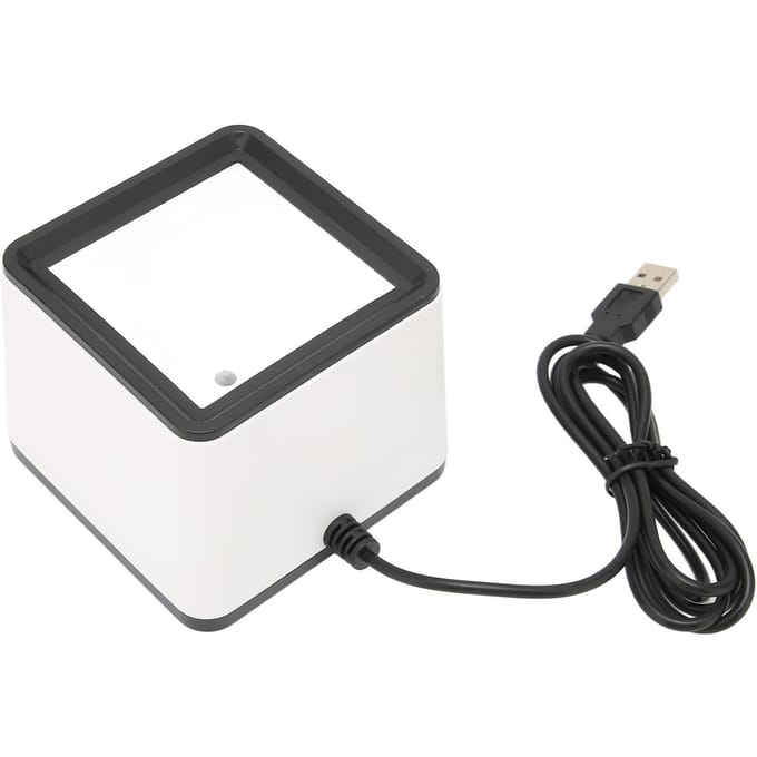 Scanner portable multifonction tout-terrain mains libres pour bureau, paiement mobile, scanner de codes-barres white