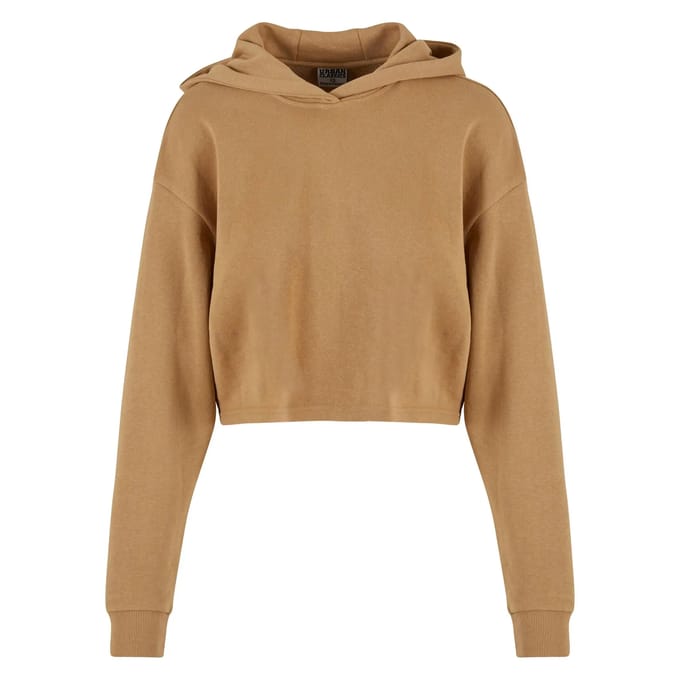 Urban Classics - Oversized Light Terry Crop Hoodie - XS - Beige