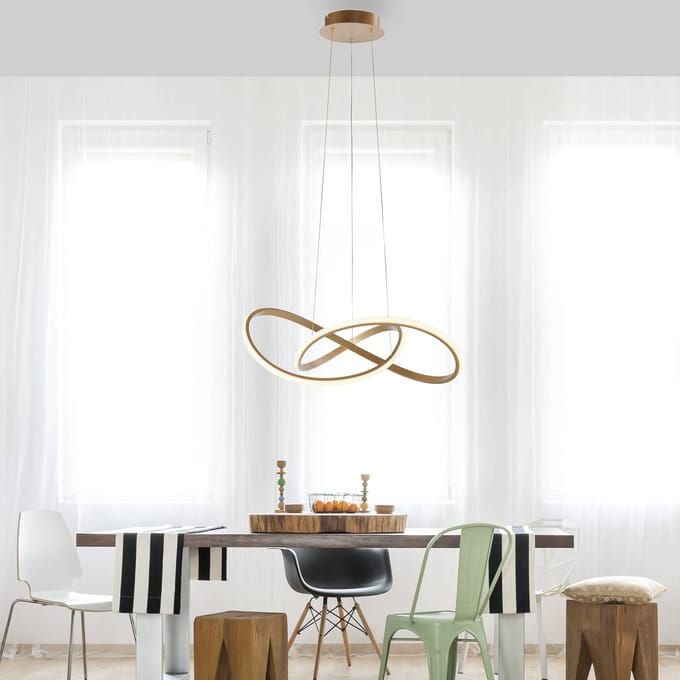 JUST LIGHT. GmbH LED hanglamp Maria, dimbaar, messing