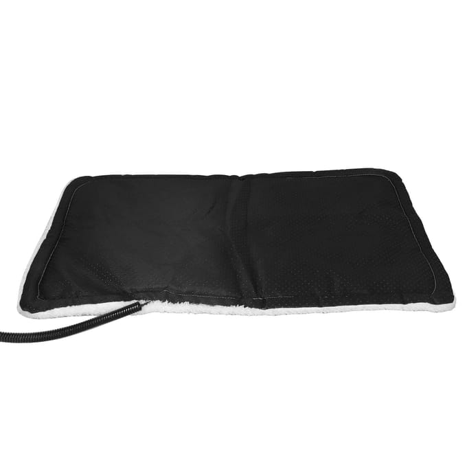 Lit Chauffant pour Animaux de Compagnie 10W 5V Interface USB Coussin Chauffant Électrique Résistant aux Morsures pour Chiens Chats 75x55x2cm black