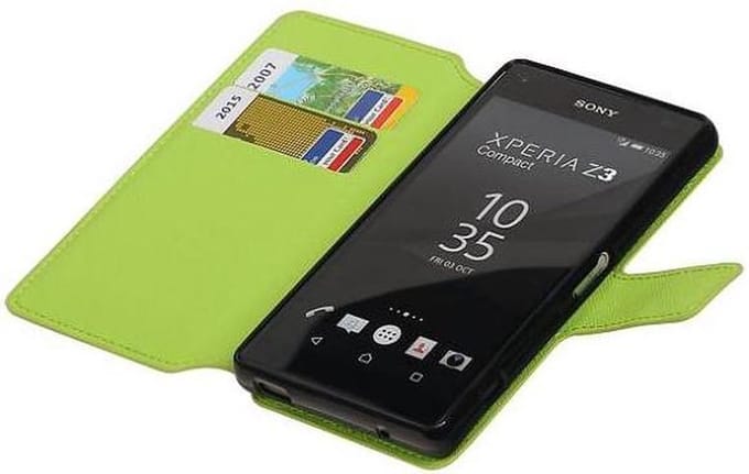 Cross Pattern TPU Bookstyle Wallet Case Hoesje Geschikt voor Xperia X Compact Groen
