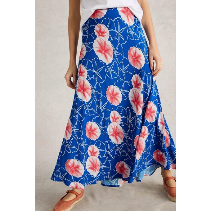 White Stuff Hope Bias Cut Maxi Skirt Blue Print Größe: 10 REGULAR | Maxiröcke Outlet | Damen | Blau